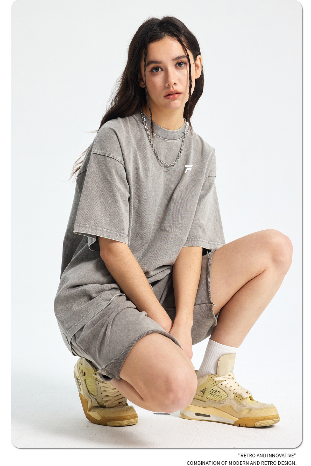 Core Ease – Oversized Unisex Set Light Gray - Image 3