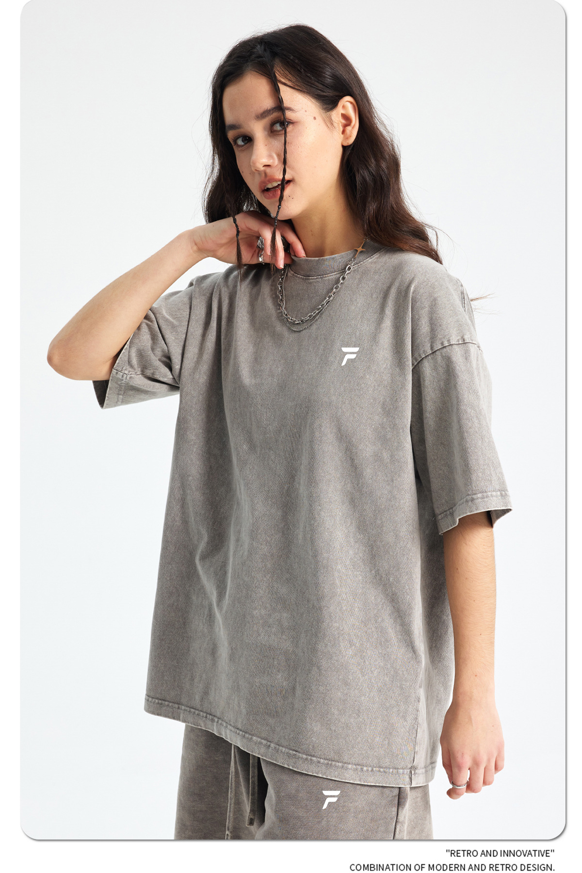 Core Ease – Oversized Unisex Set Light Gray - Image 2