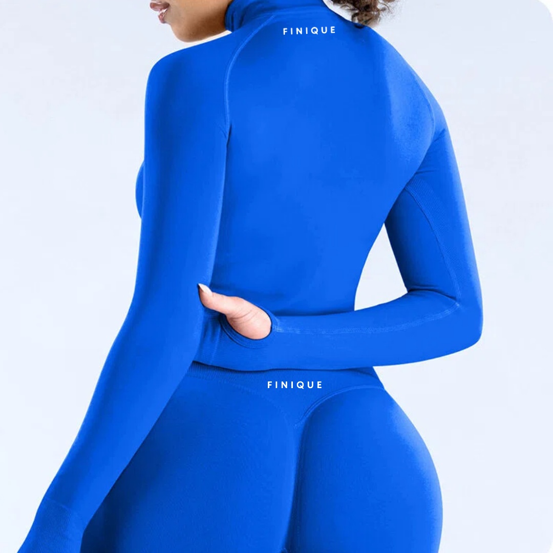 Sleek Motion – Long Sleeve Zip Blue - Image 4