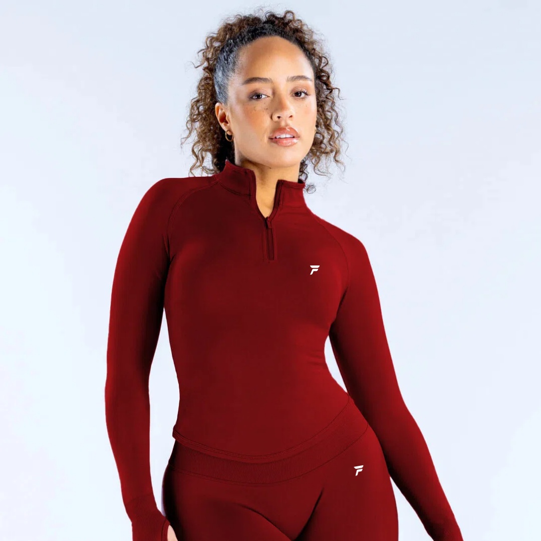Sleek Motion – Long Sleeve Zip Red